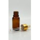 10 ml Kahverengi Cam Damlalıklı Şişe Gold Kapak Beyaz Emzik