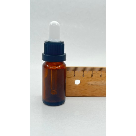 10 ml Kahverengi Cam Damlalıklı Şişe Siyah Kapak Beyaz Emzik