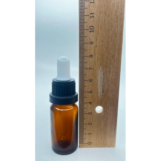 10 ml Kahverengi Cam Damlalıklı Şişe Siyah Kapak Beyaz Emzik