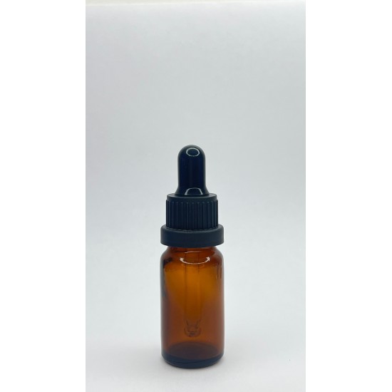 10 ml Kahverengi Cam Damlalıklı Şişe Siyah Kapak Siyah Emzik