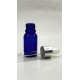 10 ml Mavi Cam Damlalıklı Şişe Gümüş Kapak Beyaz Emzik