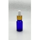 10 ml Mavi Cam Damlalıklı Şişe Gold Kapak Beyaz Emzik