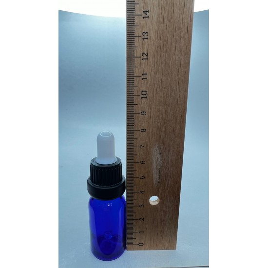10 ml Mavi Cam Damlalıklı Şişe Siyah Kapak Beyaz Emzik
