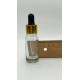 10 ml Şeffaf Cam Damlalıklı Gold Kapak Siyah Emzik