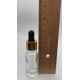 10 ml Şeffaf Cam Damlalıklı Gold Kapak Siyah Emzik