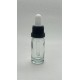 10 ml Şeffaf Cam Damlalıklı Şişe Siyah Kapak Beyaz Emzik