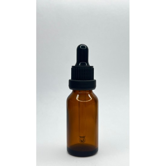 20 ml Kahverengi Cam Damlalıklı Şişe Siyah Kapak Siyah Emzik