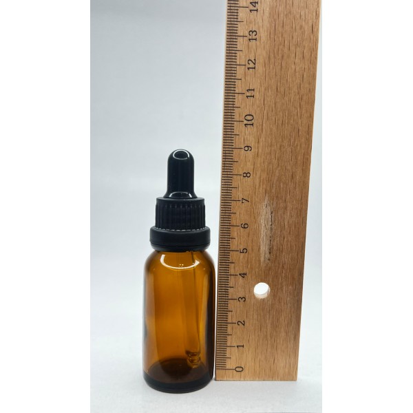 20 ml Kahverengi Cam Damlalıklı Şişe Siyah Kapak Siyah Emzik