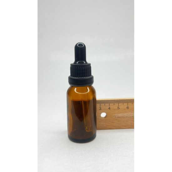 20 ml Kahverengi Cam Damlalıklı Şişe Siyah Kapak Siyah Emzik