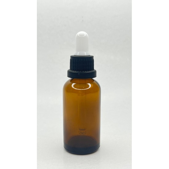 20 ml Kahverengi Cam Damlalıklı Şişe Siyah Kapak Beyaz Emzik