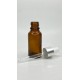 20 ml Kahverengi Cam Damlalıklı Şişe Gümüş Kapak Beyaz Emzik