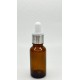 20 ml Kahverengi Cam Damlalıklı Şişe Gümüş Kapak Beyaz Emzik