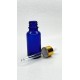 20 ml Mavi Cam Damlalıklı Şişe Gold Kapak Beyaz Emzik