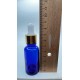 20 ml Mavi Cam Damlalıklı Şişe Gold Kapak Beyaz Emzik