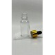 20 ml Şeffaf Cam Damlalıklı Şişe Gold Kapak Siyah Emzik