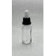 20 ml Şeffaf Cam Damlalıklı Şişe Siyah Kapak Beyaz Emzik