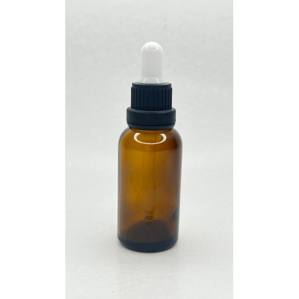 30 ml Kahverengi Cam Damlalıklı Şişe Siyah Kapak Beyaz Emzik