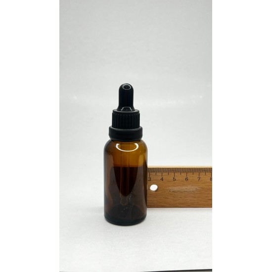 30 ml Kahverengi Cam Damlalıklı Şişe Siyah Kapak Siyah Emzik