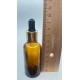 30 ml Kahverengi Cam Damlalıklı Şişe Gold Kapak Siyah Emzik