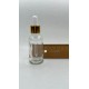 30 ml Şeffaf Cam Damlalıklı Şişe Gold Kapak Beyaz Emzik
