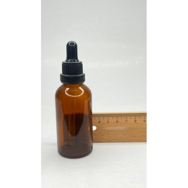50 ml Kahverengi Cam Damlalıklı Şişe Siyah Kapak Siyah Emzik