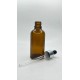 50 ml Kahverengi Cam Damlalıklı Şişe Gümüş Kapak Siyah Emzik