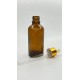 50 ml Kahverengi Cam Damlalıklı Şişe Gold Kapak Beyaz Emzik