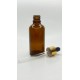 50 ml Kahverengi Cam Damlalıklı Şişe Gold Kapak Siyah Emzik