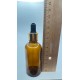 50 ml Kahverengi Cam Damlalıklı Şişe Gold Kapak Siyah Emzik