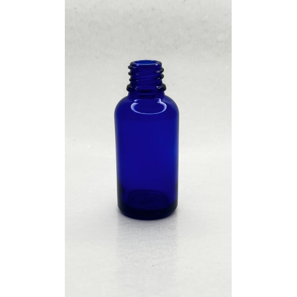 50 ml Mavi Cam Damlalıklı Şişe Gold Kapak Siyah Emzik