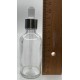 50 ml Şeffaf Cam Damlalıklı Şişe Gümüş Kapak Beyaz Emzik