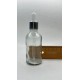 50 ml Şeffaf Cam Damlalıklı Şişe Gümüş Kapak Beyaz Emzik