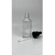 50 ml Şeffaf Cam Damlalıklı Şişe Siyah Kapak Siyah Emzik