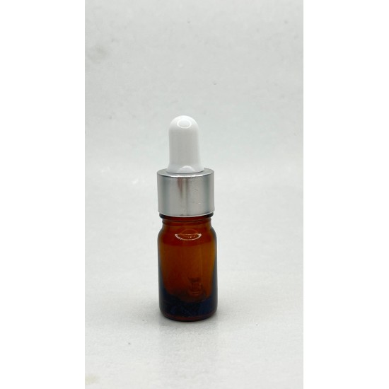 5ml kahverengi Cam Damlalıklı Gümüş kapak BeyazEmzik