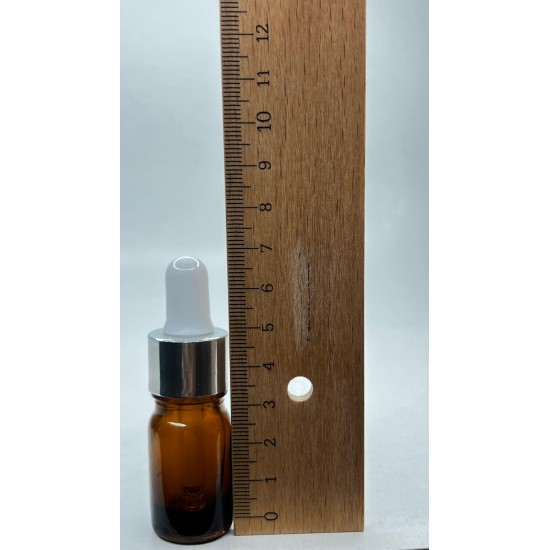 5ml kahverengi Cam Damlalıklı Gümüş kapak BeyazEmzik