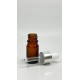 5ml kahverengi Cam Damlalıklı Gümüş kapak BeyazEmzik