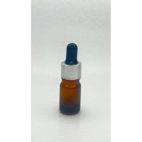 5 ml Kahverengi Cam Damlalıklı Gümüş Kapak Siyah Emzik