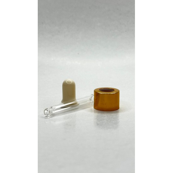 5 ml Kahverengi Cam Damlalıklı Şişe Gold Kapak Beyaz Emzik
