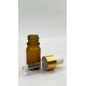 5 ml Kahverengi Cam Damlalıklı Şişe Gold Kapak Beyaz Emzik