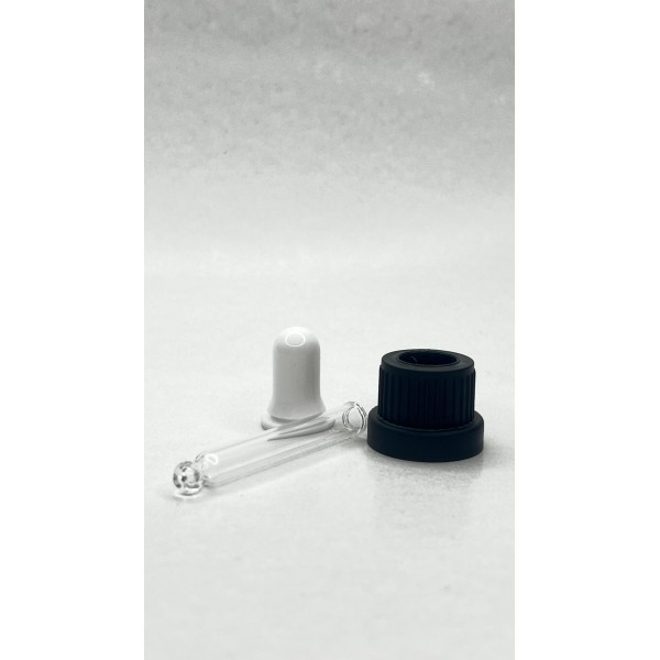 5 ml Kahverengi Cam Damlalıklı Şişe Siyah Kapak Beyaz Emzik 