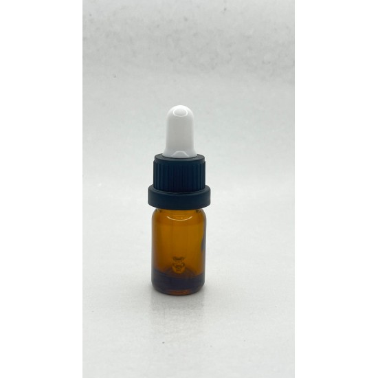 5 ml Kahverengi Cam Damlalıklı Şişe Siyah Kapak Beyaz Emzik 