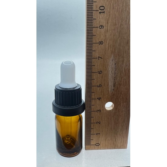5 ml Kahverengi Cam Damlalıklı Şişe Siyah Kapak Beyaz Emzik 