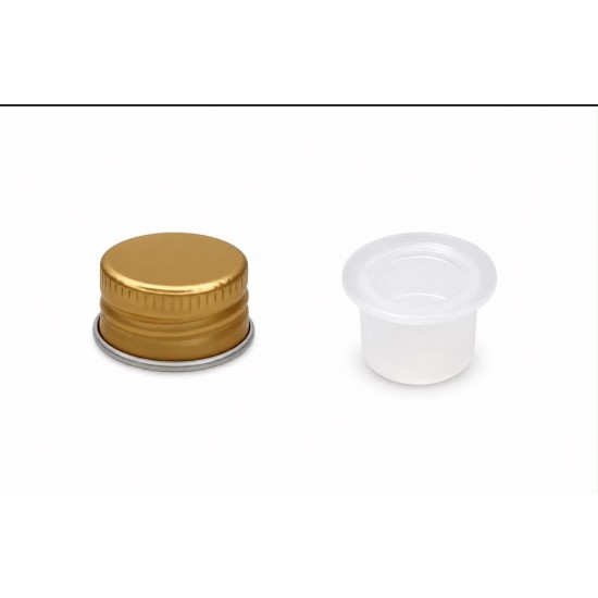 10 ml Kahverengi Cam Şişe Gold Metal Düz Kapaklı