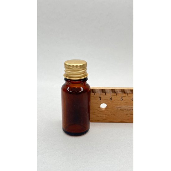 10 ml Kahverengi Cam Şişe Gold Metal Düz Kapaklı