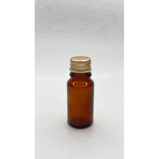 10 ml Kahverengi Cam Şişe Gold Metal Düz Kapaklı