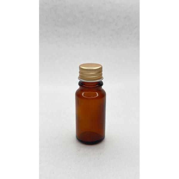 10 ml Kahverengi Cam Şişe Gold Metal Düz Kapaklı