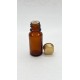 10 ml Kahverengi Cam Şişe Gold Metal Düz Kapaklı