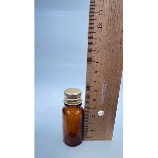 10 ml Kahverengi Cam Şişe Gold Metal Düz Kapaklı