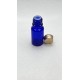10 ml Mavi Cam Şişe Gold Metal Düz Kapaklı