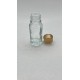10 ml Şeffaf Cam Şişe Gold Metal Düz Kapaklı